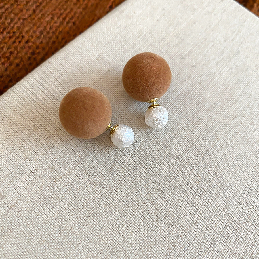 A2廠 韓國韓版植絨一款多戴珍珠後帶銀針耳環 批發 折扣@洽客服 25.12.W2「HE29256」