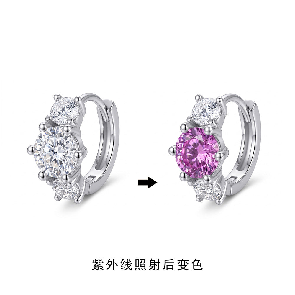 C廠 韓系感光變色愛心鋯石S925銀耳環批發 折扣@洽客服 26.10.W3「E6600 E6601」