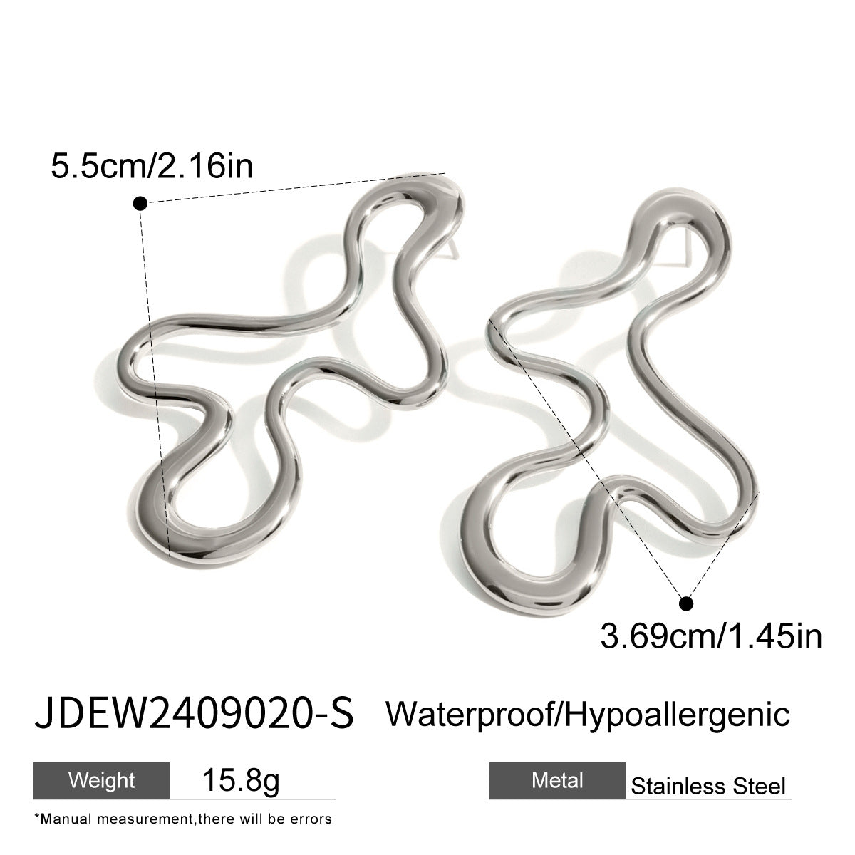 B廠 歐美款 HEIDI 鈦鋼鍍18K金耳環「JDEW2409020+JDEW2409020-S」24.12.W1 批發折扣@洽客服