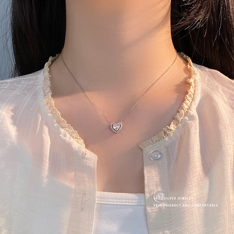 C廠 精美雙層愛心S925純銀項鍊「YC2948N」24.06.W4 批發折扣@洽客服