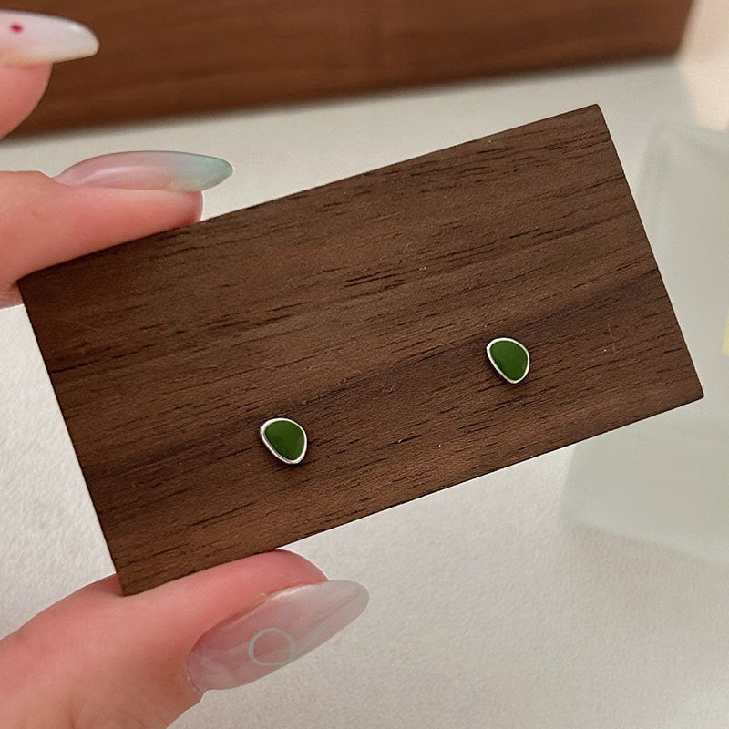 C3廠 韓國韓版酪梨色滴釉S999足銀耳環 批發 折扣@洽客服 25.10.W5「SES102」