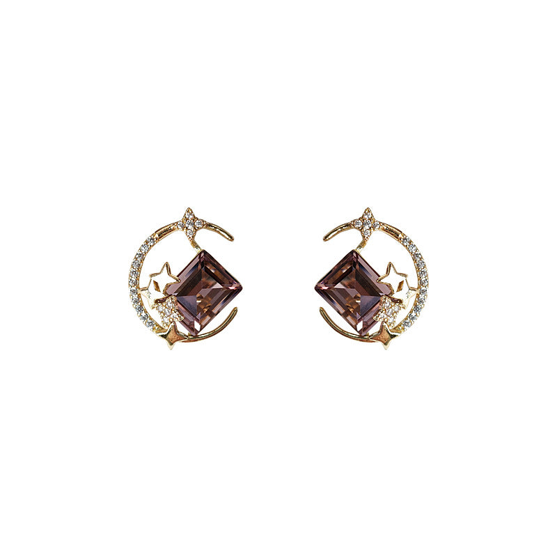 A廠 日韓款紫水晶微鑲鋯石耳環批發 折扣@洽客服 26.10.W2「C-144」