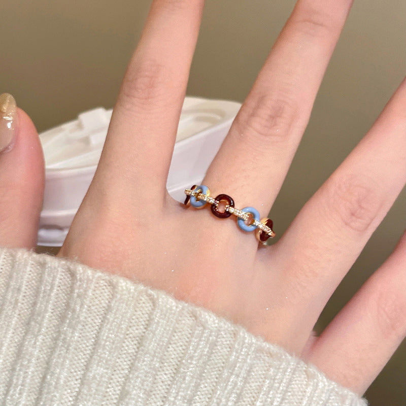 A2廠 韓國韓版滴油鋯石開口戒指「HR2430」25.01.W1 批發折扣@洽客服