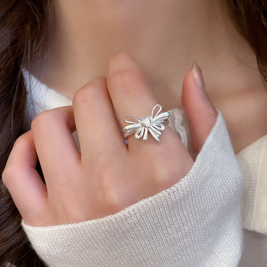 A2廠 韓國韓版鋯石蝴蝶結開口戒指批發 折扣@洽客服 26.03.W3「HR3014」