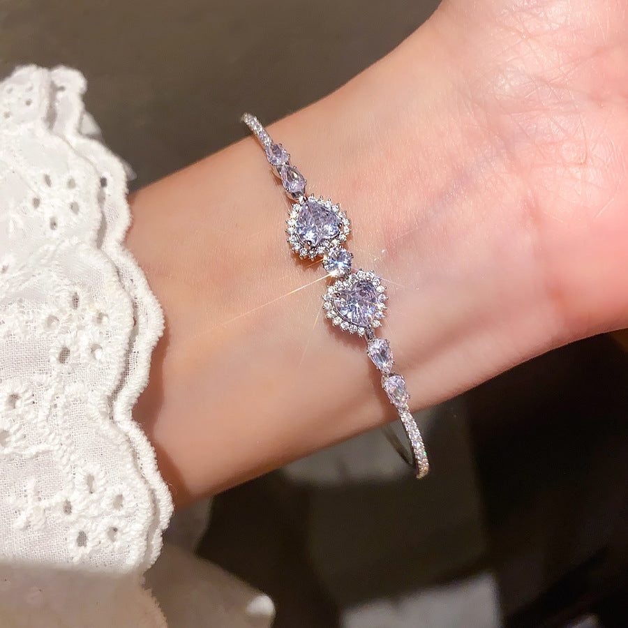 A2廠 韓國韓版鋯石心形幾何圓形開口手鐲 批發 折扣@洽客服 25.10.W5「HB3788」