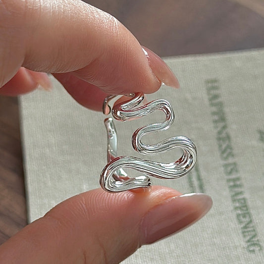C2廠 限量款波浪紋理S925純銀戒指批發 折扣@洽客服 26.09.W3「JZB220」