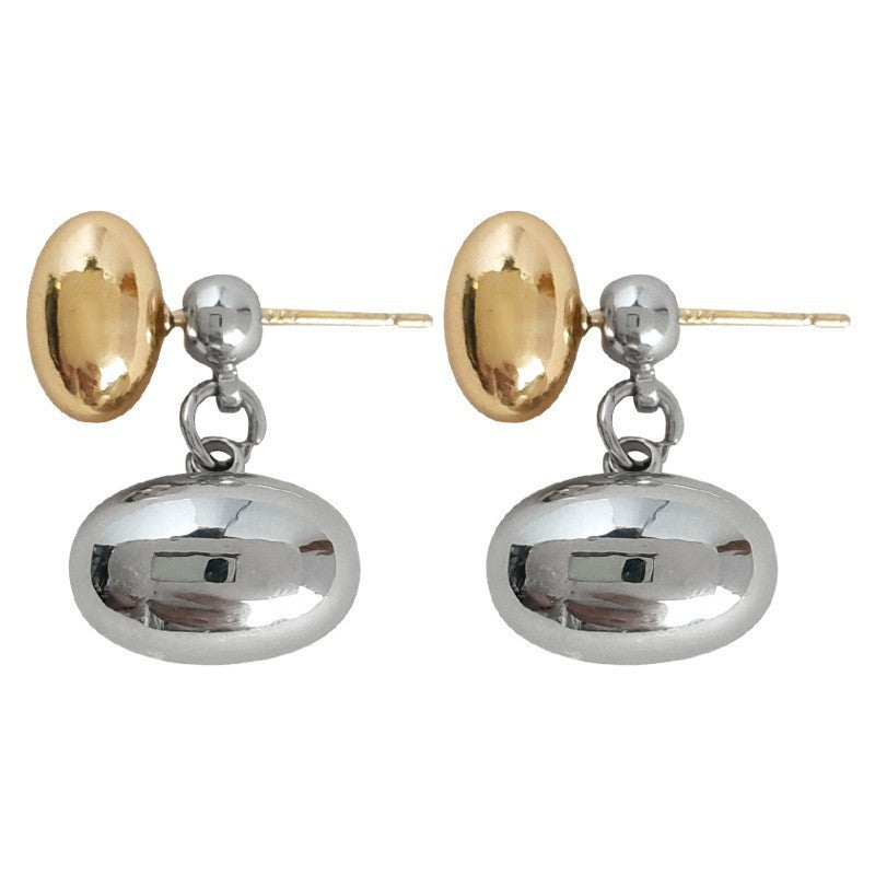 A廠 日韓款 橢圓豆豆銀針耳環 批發 折扣@洽客服 25.10.W5「2696」