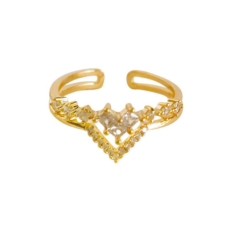 A廠 日韓款輕奢皇冠鋯石銅鍍18k金戒指 批發 折扣@洽客服 25.11.W4「2942」