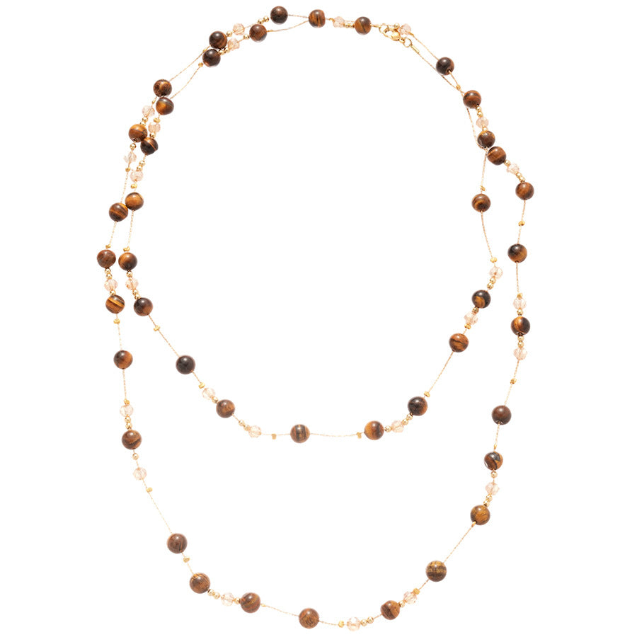 A2廠 日韓款復古虎眼石珠串珠疊帶水晶項鍊 批發 折扣@洽客服 25.11.W4「HN10367」