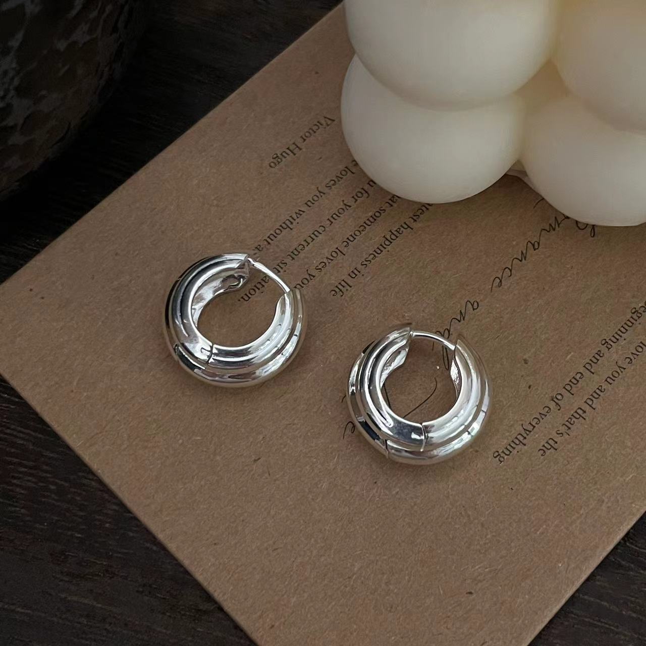 C2廠 韓國韓版多環圈S925純銀耳環 批發 折扣@洽客服 25.10.W5「SE2494」