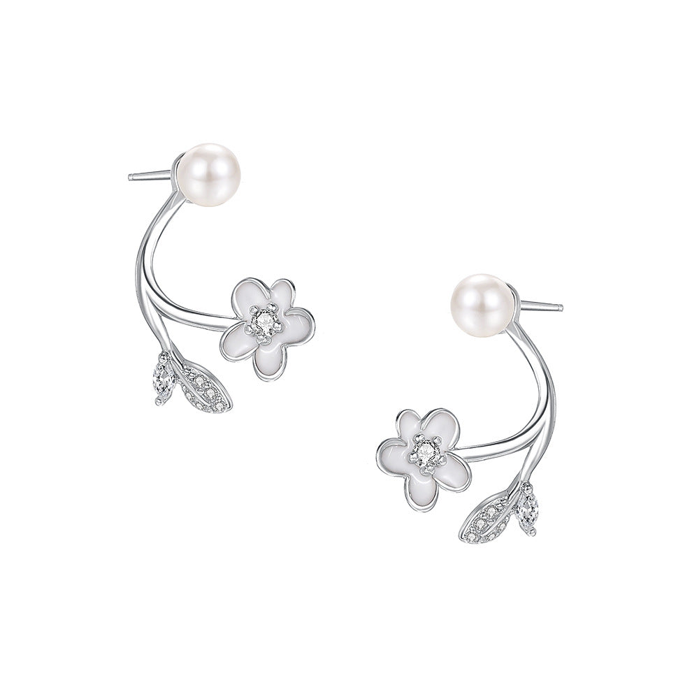 C廠 韓國韓版珍珠花朵S999純銀耳環 批發 折扣@洽客服 25.12. W2「E5866」