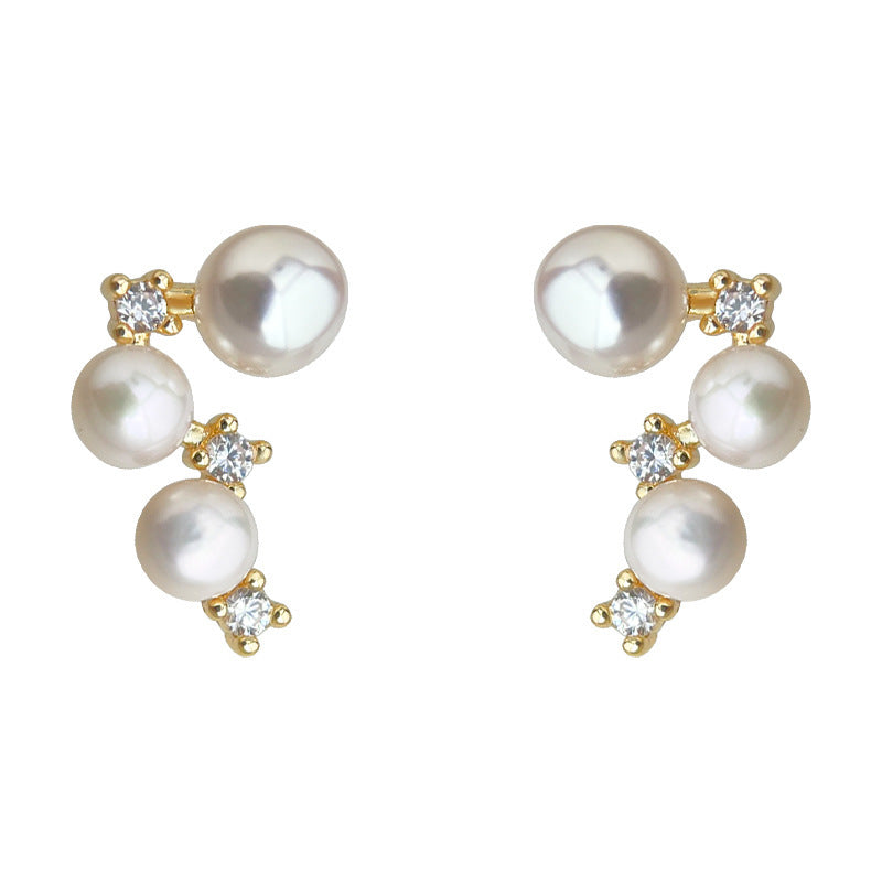 A廠 韓系「星閃」強光淡水珍珠銀針耳環 批發 折扣@洽客服 25.04.W1「5475」