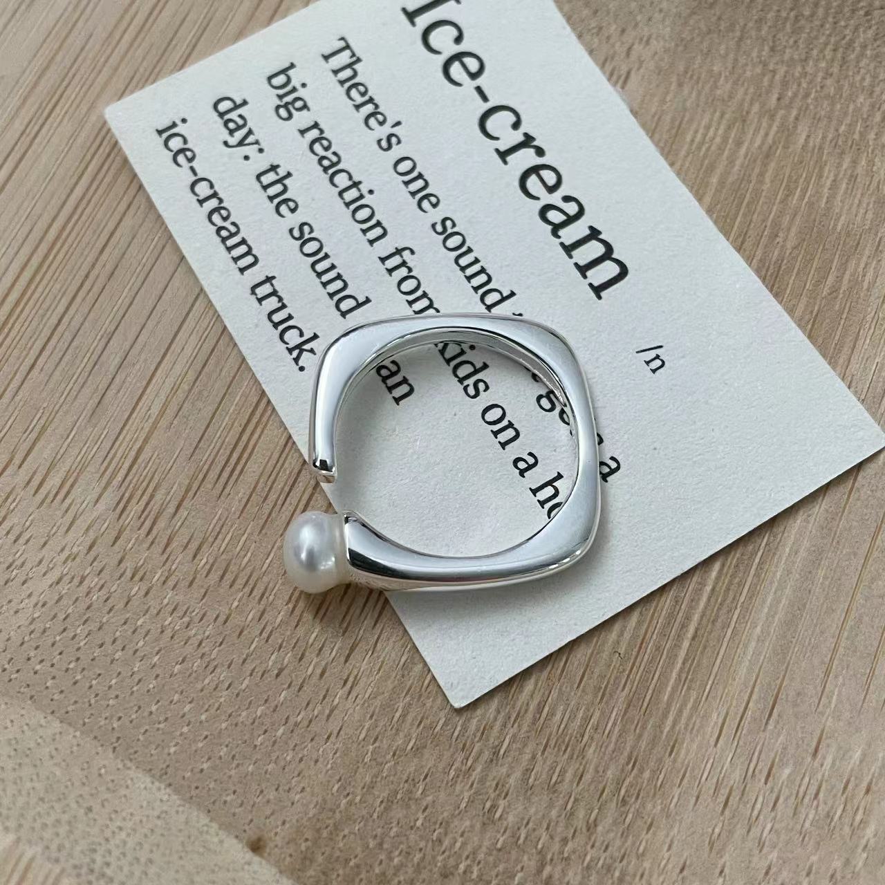 C2廠 韓國韓版淡水珍珠開口S925純銀戒指 批發 折扣@洽客服 25.11.W1「SR1434」