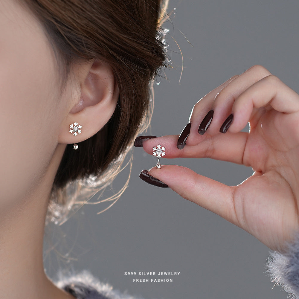 C廠 韓系雪花s999純銀耳環 批發 折扣@洽客服 25.08.W3「E5259」