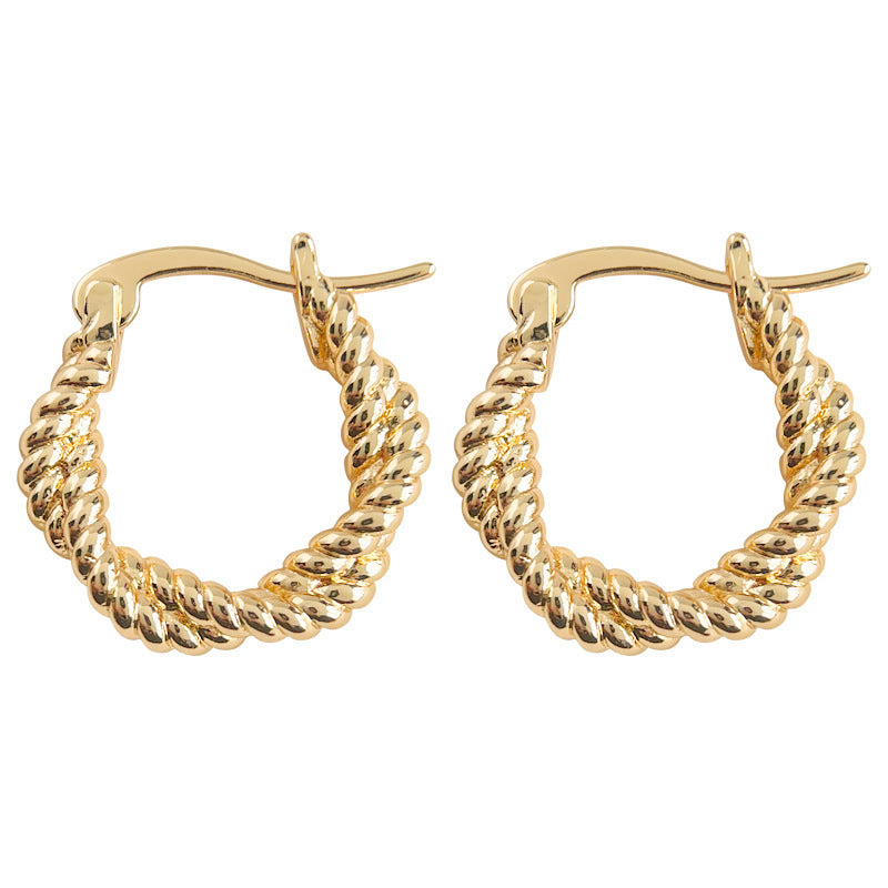 A廠 日韓極簡風麻花扭圈銅鍍14k銀針耳環 批發 折扣@洽客服 25.12.W3「3629-3630」