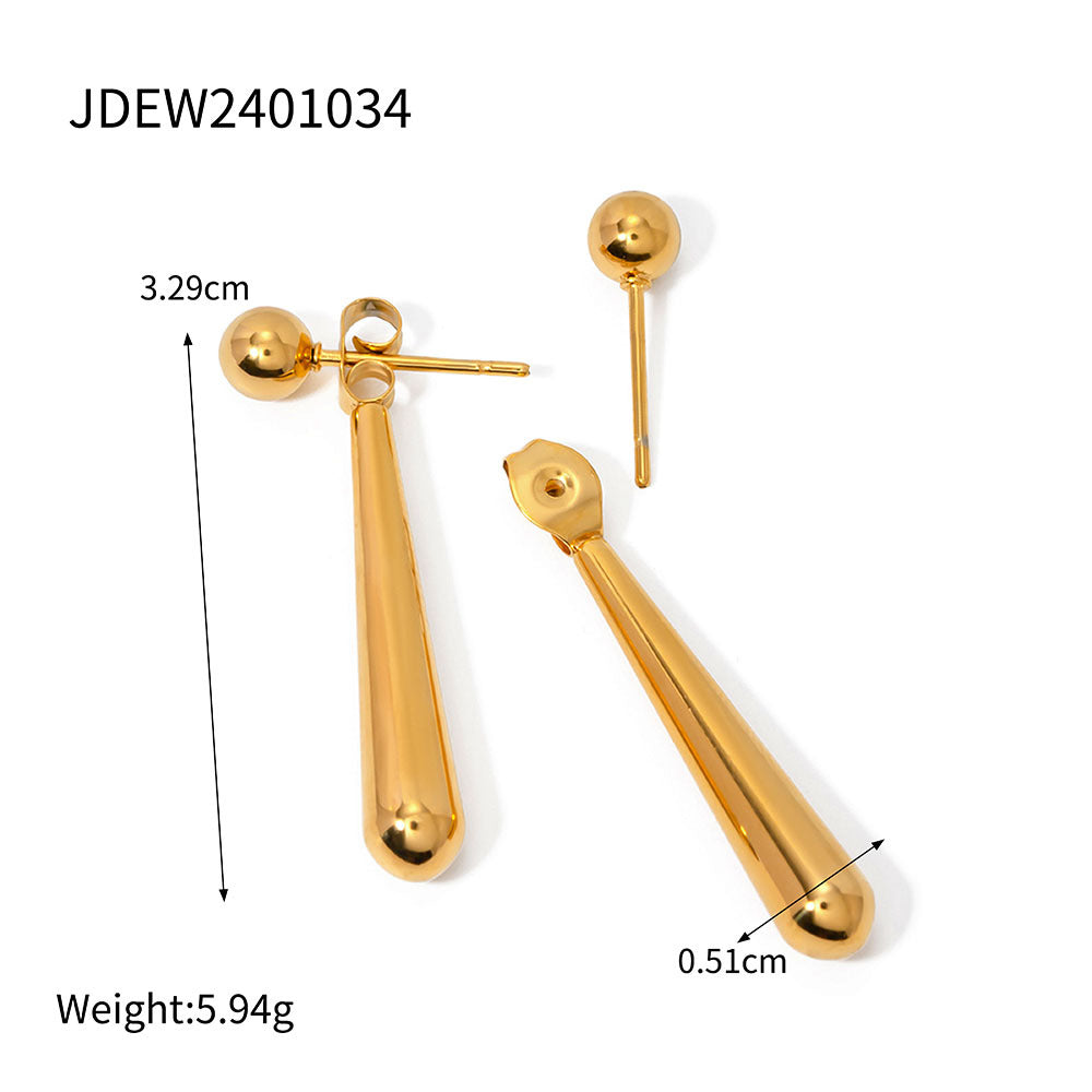 B廠 DORIS 不鏽鋼鍍18K耳環「JDEW2401041」24.07 批發折扣@洽客服