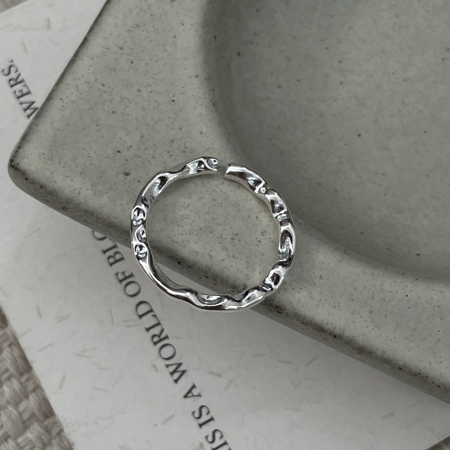 C2廠 韓國韓版不規則褶皺 S925純銀戒指 批發 折扣@洽客服 26.01.W1「XSR1287」