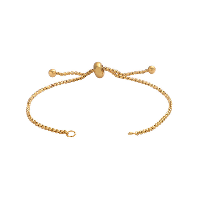 现货胶珠手链 bolo bracelet不锈钢珍珠链手链可调节DIY个性手链