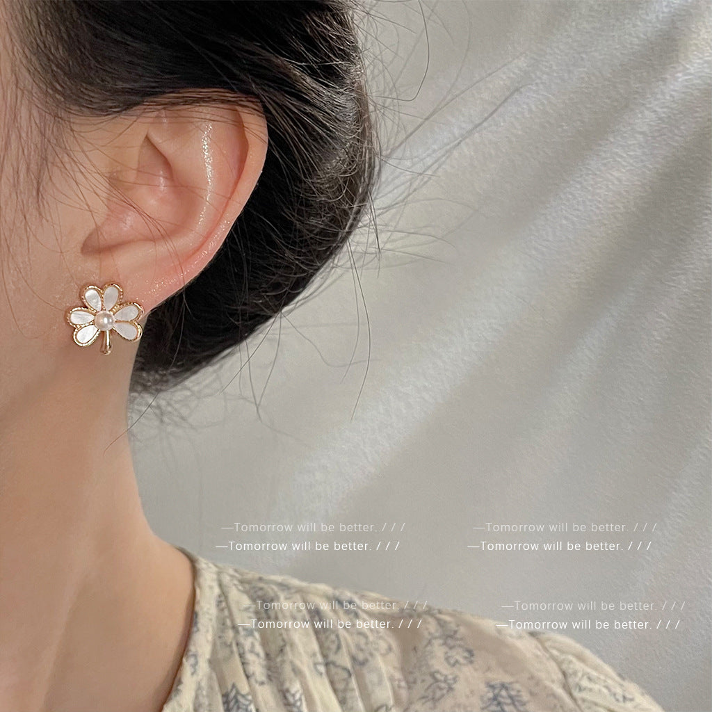 A廠 韓系甜美花朵銀針耳環「4384」24.12.W4