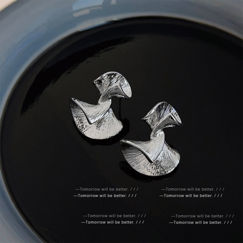 A廠 日韓裙擺褶皺銀針耳環 批發 折扣@洽客服 25.03.W4「3281 3282」