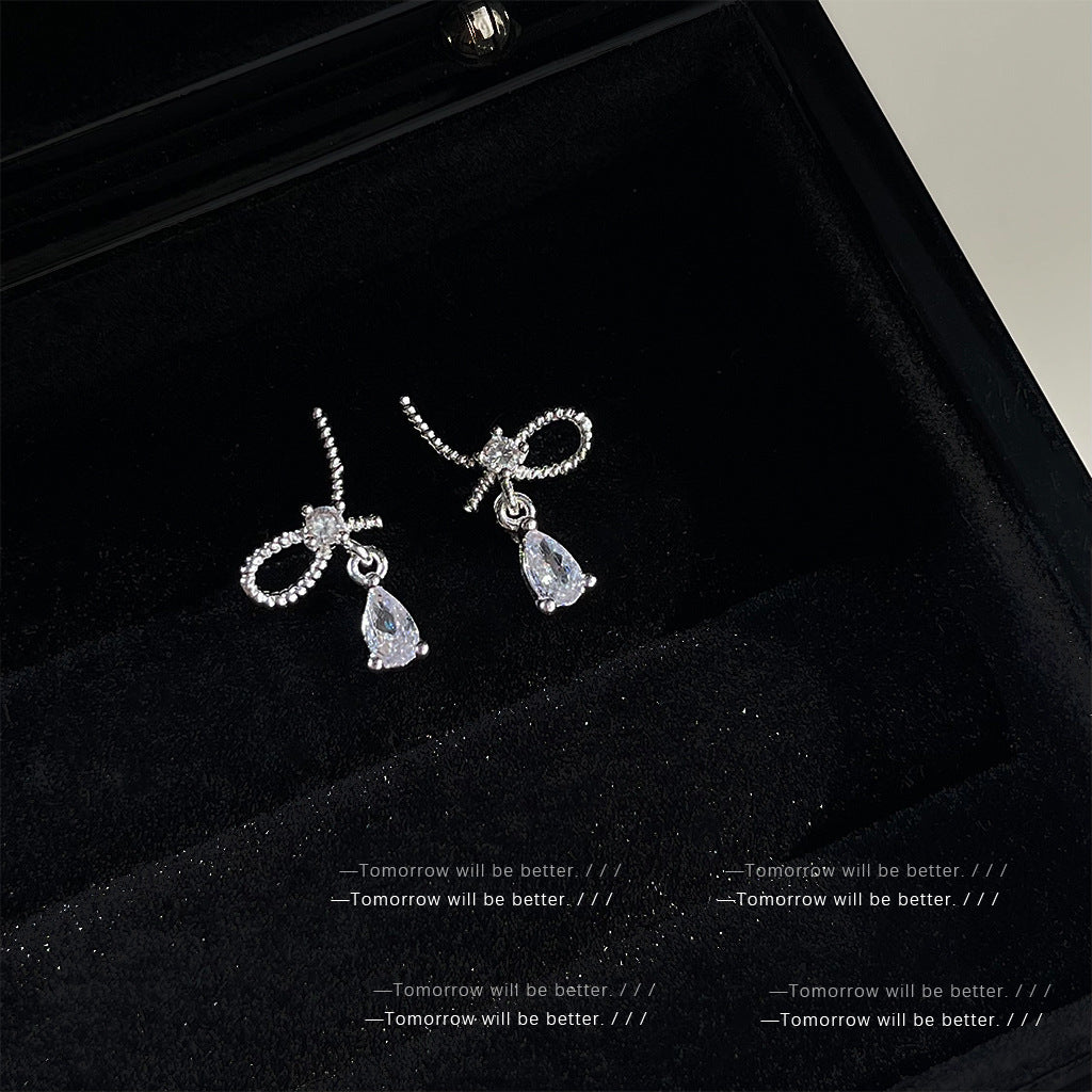 A廠 日韓款簡約小巧單邊蝴蝶結銀針耳環 批發 折扣@洽客服 25.11.W4「4826-4827」