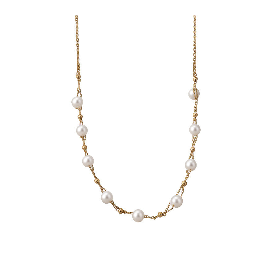 A2廠 日韓款 串珠珍珠電鍍18k真金項鍊批發 折扣@洽客服 26.06.W3「HN12262」