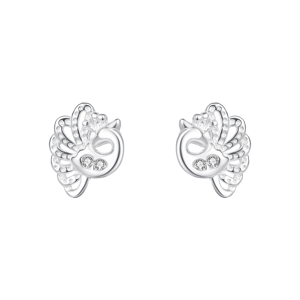 C廠 韓國韓版精緻鏤空孔雀S999純銀耳環 批發 折扣@洽客服 24.11.W2「E5771」