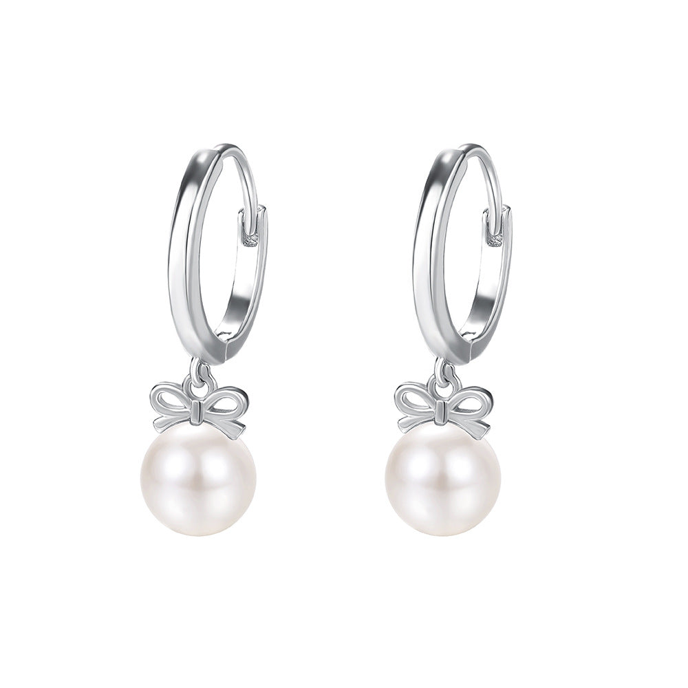 C廠 韓國韓版流蘇蝴蝶結珍珠S925純銀耳環 批發 折扣@洽客服 25.12.W4「E5964」