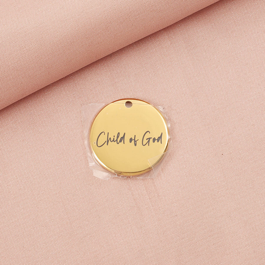 新款不锈钢英文字母圆片系列腐蚀抹黑个性饰品配件Child of God