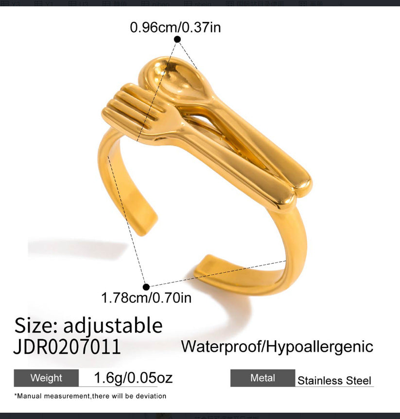 B廠 歐美款 愛心鹼水結開口 鈦鋼鍍18K金戒指 批發 折扣@洽客服 25.10.W5「JDR0208003」