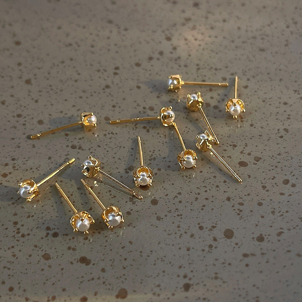 A廠 日韓款 適合養耳洞的珍珠銀針耳環 批發 折扣@洽客服 25.11.W1「1000」