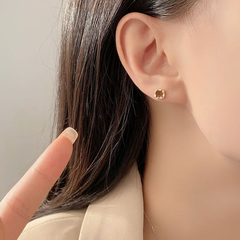 C廠 方形滴膠S925純銀耳環「YC9427E」24.03.W2 批發零售洽客服