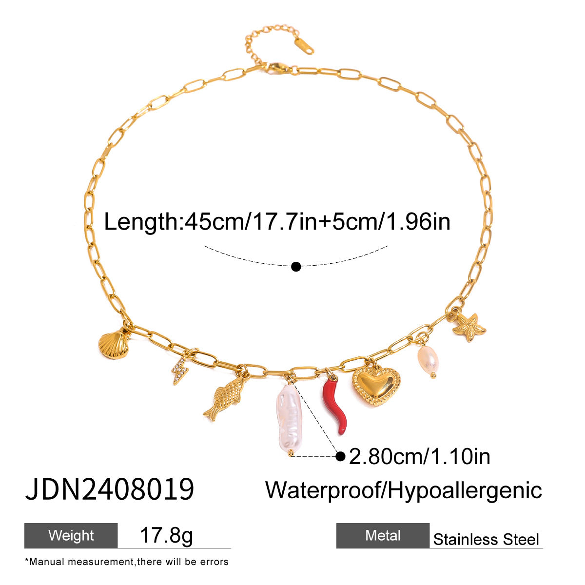 B廠 歐美款 EMILY 鈦鋼鍍18K金項鍊「JDN2408019,JDNW2409020」25.01.W2 批發折扣@洽客服