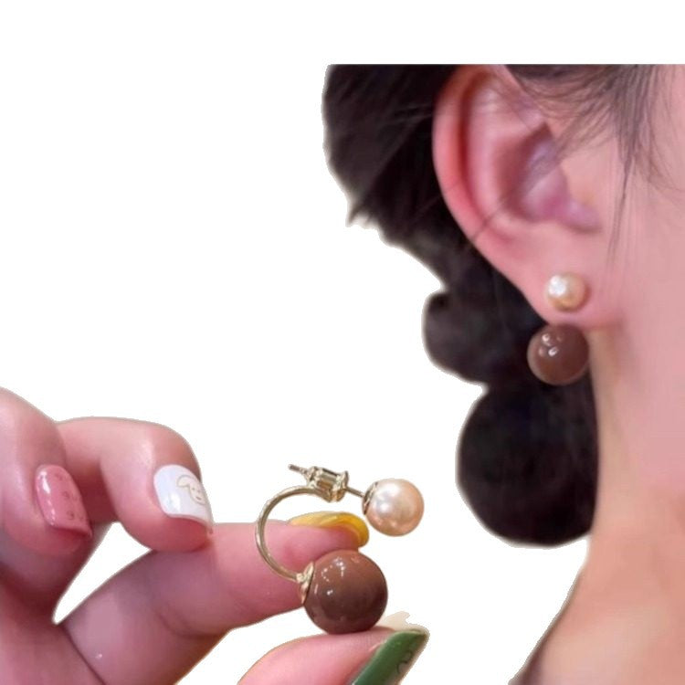 A2廠 合金|韓系樹脂圓形吊墜珍珠銀針耳環 批發 折扣@洽客服 26.02.W1「HE30481--1」