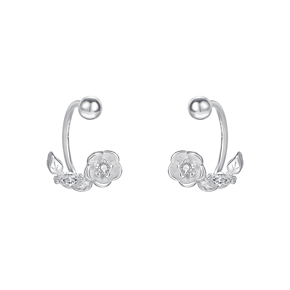C廠 韓國韓版設計感山茶花S999純銀耳環 批發 折扣@洽客服 25.12.W3「E5884」