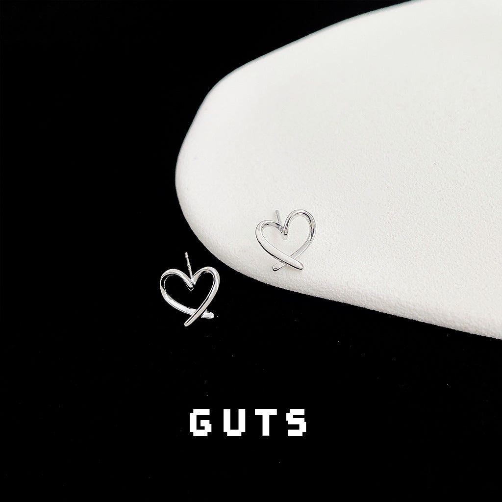 A廠 日韓款 極簡風鏤空愛心厚鍍18k電鍍銀針耳環 批發 折扣@洽客服 25.11.W2「2619-2620」