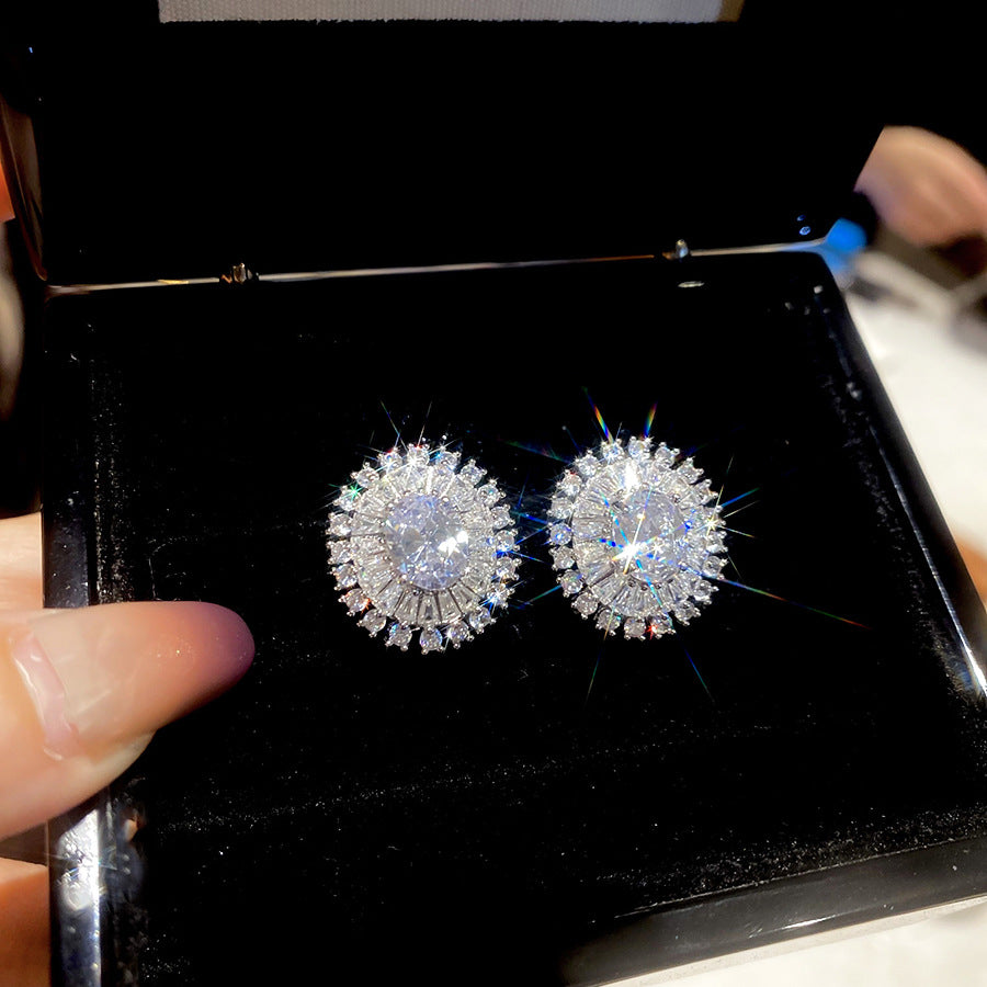 A2廠 韓國韓版鋯石橢圓形電鍍18K真金銀針耳環 批發 折扣@洽客服 25.11.W1「WE4963」