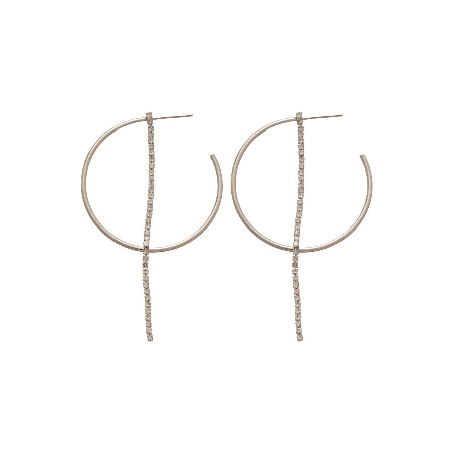 A2廠 韓國韓版鑲鑽圓形流蘇銀針耳環 批發 折扣@洽客服 25.12.W4「HE29662」