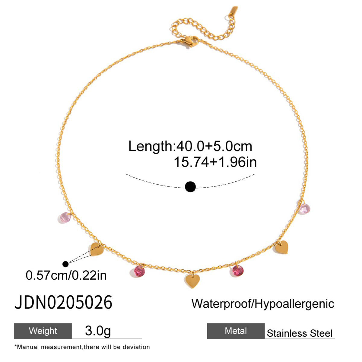 B廠 歐美款 EVELYN 水鑽瓢蟲鈦鋼鍍18K金項鍊 批發 折扣@洽客服 25.12.W1「JDN0309004,JDN0205026,JDNW2408012-S」