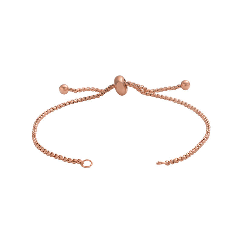 现货胶珠手链 bolo bracelet不锈钢珍珠链手链可调节DIY个性手链