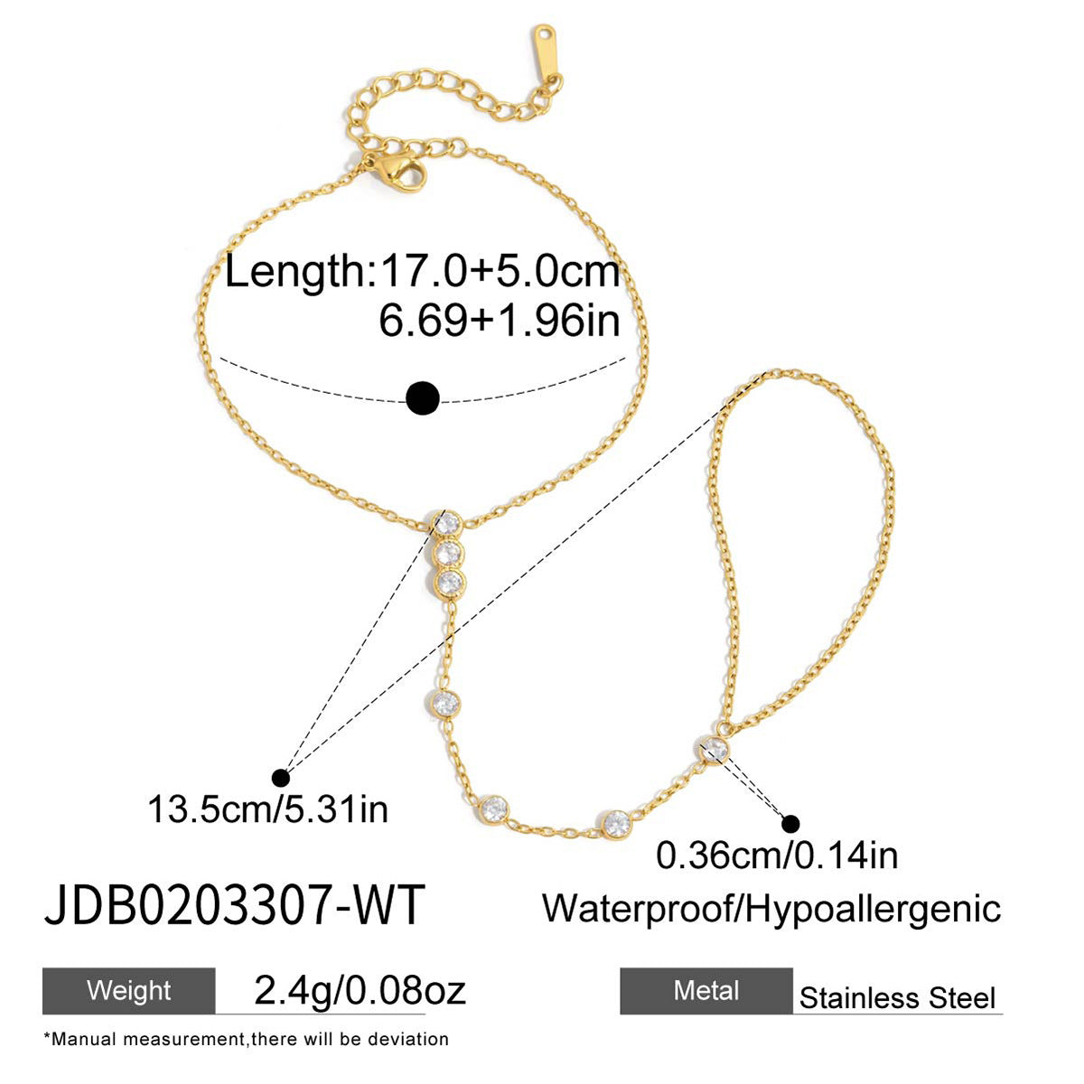 B廠 歐美款 GEME 鈦鋼鍍18K金手鍊26.06.W4「JDB0203307」