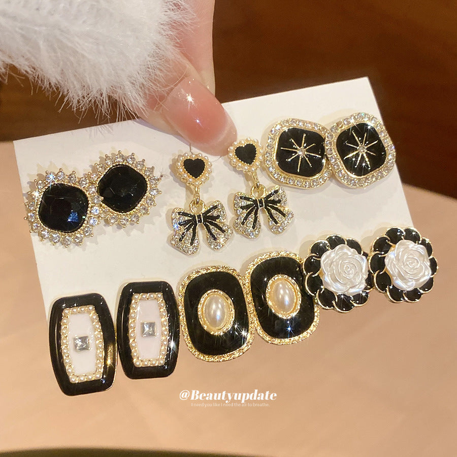 A2廠 銅|限量超值套組】鑲鑽滴油珍珠銀針耳環 批發 折扣@洽客服 26.02.W1「HE30231」