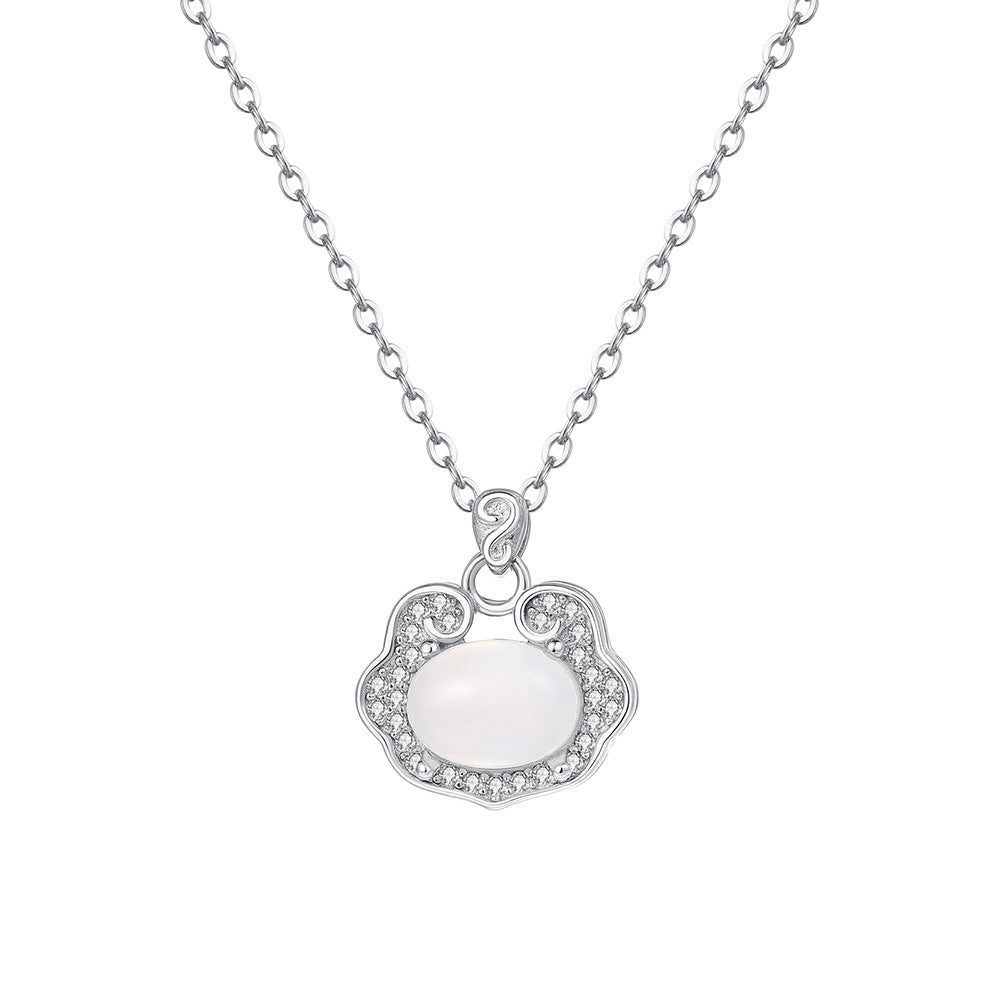 C廠 韓國韓版白玉髓平安如意S999純銀項鍊 批發 折扣@洽客服 25.12.W1「F6485」