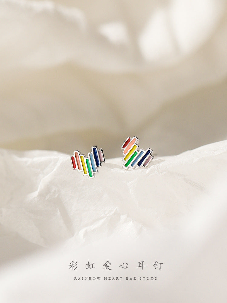 A廠 韓系彩虹愛心銅鍍925銀項鍊批發 折扣@洽客服 26.07.W3「16989」