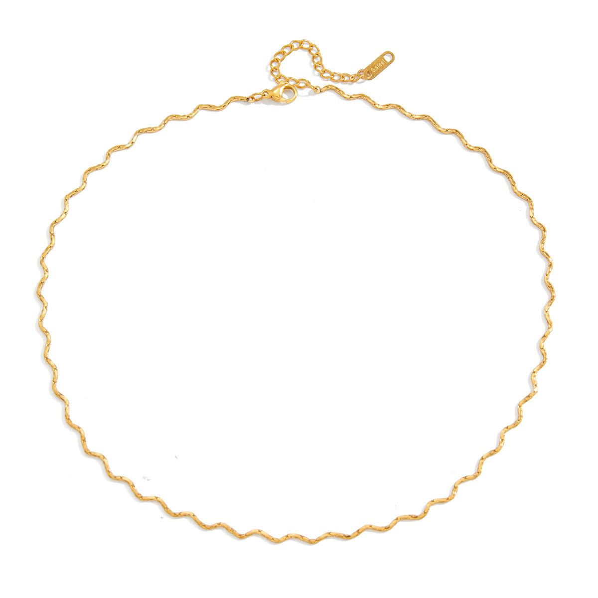 B廠 鈦鋼鍍18K金｜ 極細波浪項鍊 批發 折扣@洽客服 26.01.W2「JDN0311454」