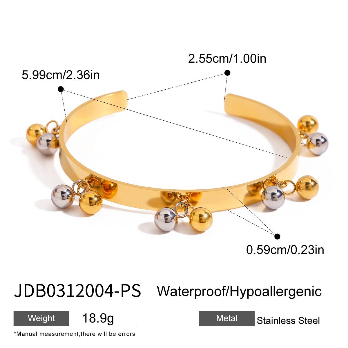 B廠 歐美款 JODIE 鈦鋼鍍18K金手環 25.06.W2「JDB0312004-PS」