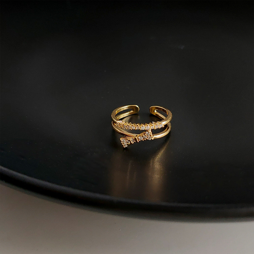 A廠 日韓款時尚高級感微鑲鋯石 銅鍍18K金戒指 批發 折扣@洽客服 25.11.W4「156」