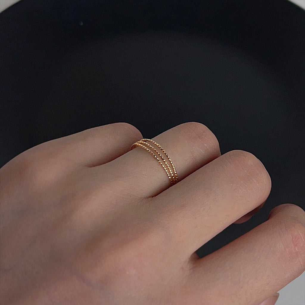 A2廠 日韓款三層素圈銅鍍18K金電鍍戒指 批發 折扣@洽客服 25.12.W1「C-49」