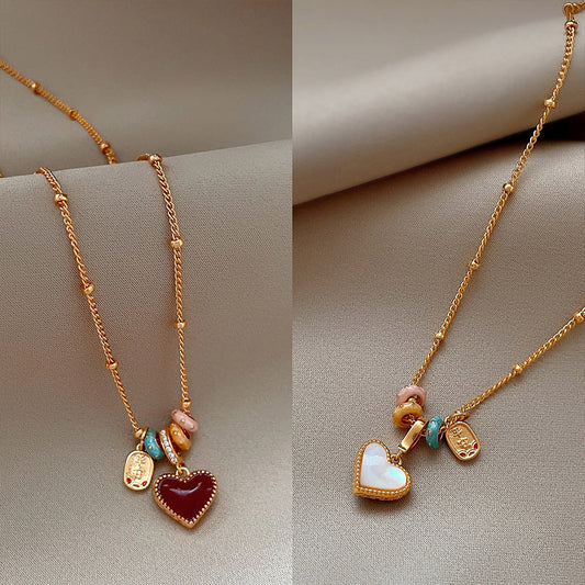 A2廠 韓國韓版滴油貝母愛心電鍍18k真金項鍊 批發 折扣@洽客服 25.12.W2「HN10614-1」