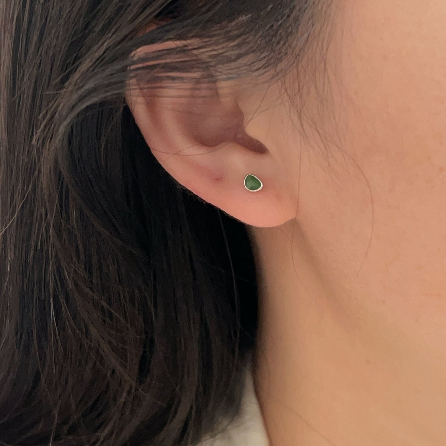 C3廠 韓國韓版酪梨色滴釉S999足銀耳環 批發 折扣@洽客服 25.10.W5「SES102」